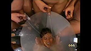Urinate in face of Japanese cockslut in Urinate mass ejaculation
