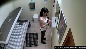 Spycam Teenage Chick Pawing her Labia