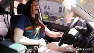 Super-fucking-hot Matilda Stroking While Driving