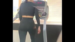 Up mini-skirt in gym