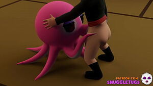 Ninja and OctoGirl Octopus Asian Three dimensional Anime porn t. Toon blowage