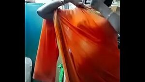 Swathi naidu swapping saree by displaying boobs,body parts and getting prepped for shoot part-3