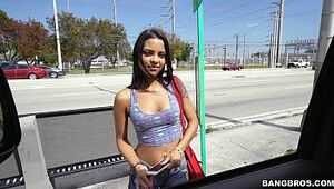 Latina Nikki Kay Is All About Her Money on The Plow Bus (bb15058)