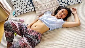 QUEST FOR Ejaculation - Japanese teenage bombshell May Thai in for softcore Ejaculation with massagers