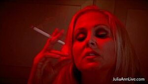 Big-chested Blondie Cougar Julia Ann Gives Smoking BJ!