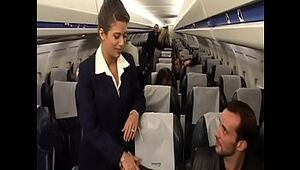 Enthralling black-haired air-hostess Alyson Ray proposed passenger to pound her fleshy donk after  scheduled flight