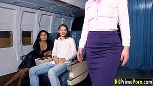 Flight attendant Nikki pulverizes passenger