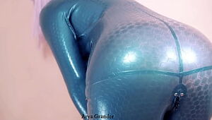 marvelous Arya Grander wearing glossy spandex garb and entice by rubber fetish catsuit for sheer pleasure