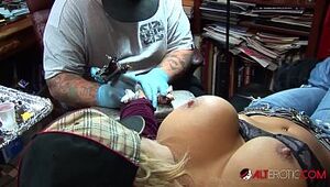 Shyla Stylez gets inked while frolicking with her baps