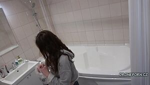 Czech Nymph Keti in the bathroom - Hidden camera