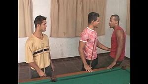 Steaming homo three way on the pool table