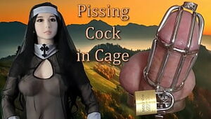 Fuckpole Cage, Virginity Belt locked Urinating Bondage & discipline Playthings Boy Urethral Sounding. Urinating Cum shot Moist Pissy